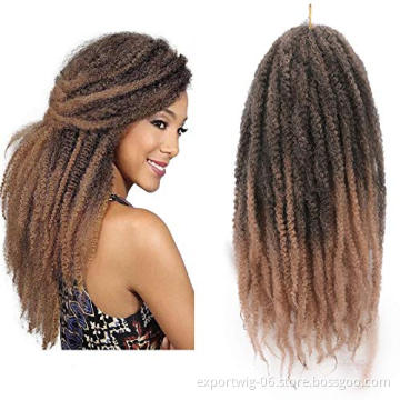 Kinky Marley Twist Crochet Hair Extensions African Marley Braiding Hair Solid And Mix Color Synthetic Fiber 18 Inch Good Price